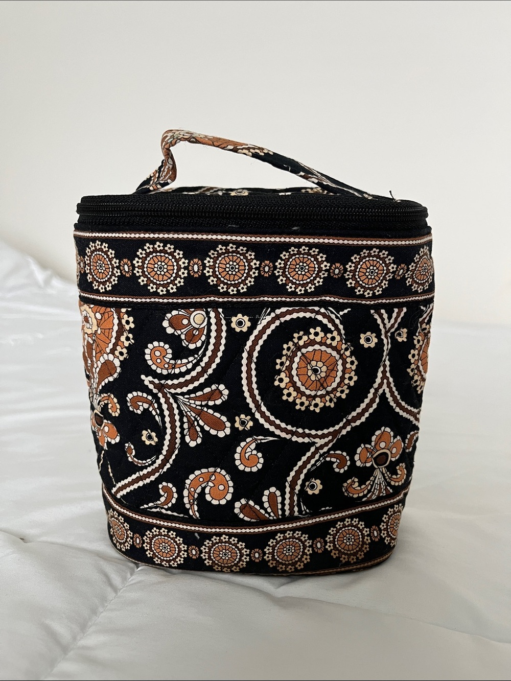 Vera Bradley Black and Brown Floral Quilted Cosmetic Case, Cool Keep lunchbox